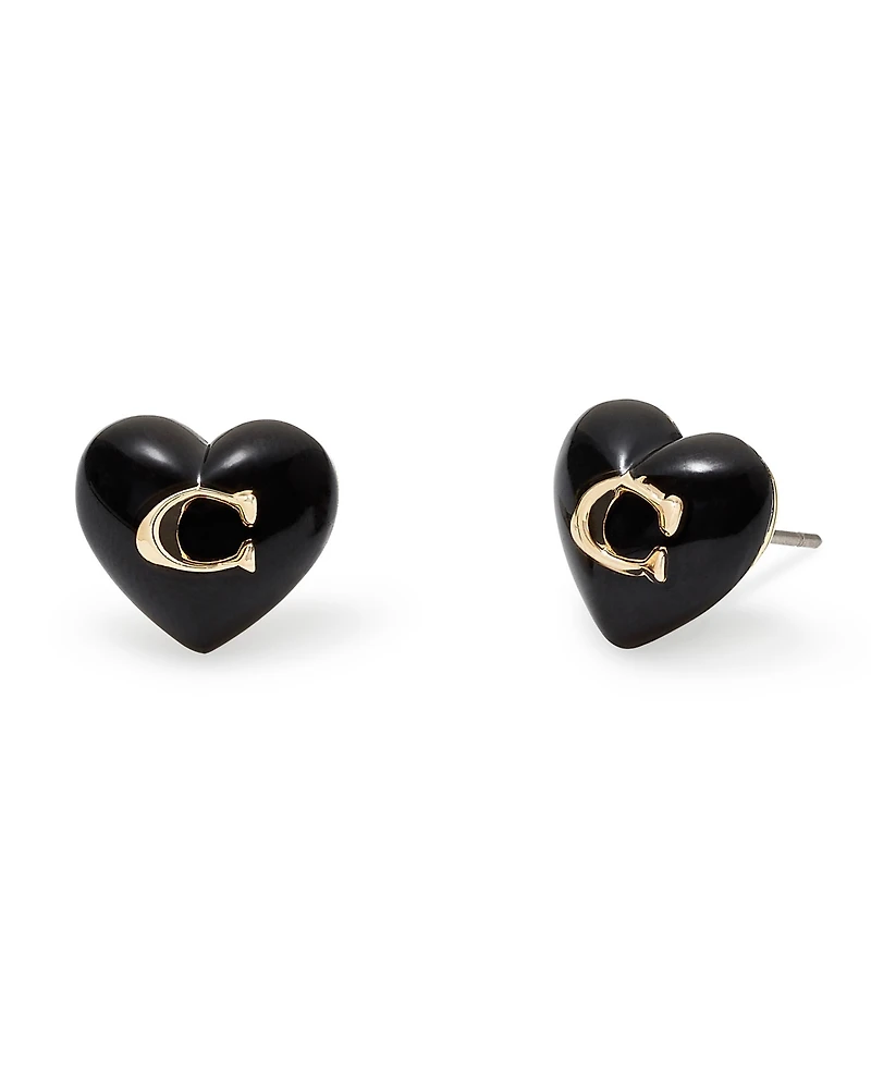 Coach Women's Signature Heart Stud Earrings