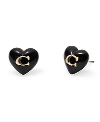 Coach Women's Signature Heart Stud Earrings