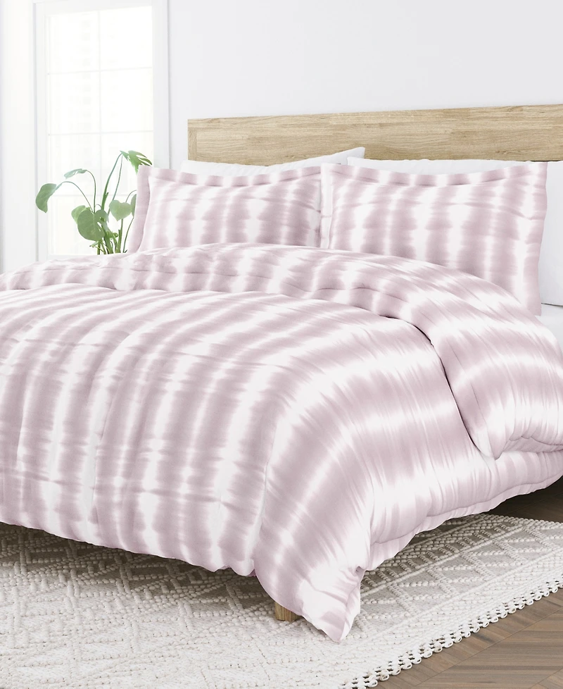 Kaycie Gray Linear Tie Dye 3-Pc. Duvet Cover Set