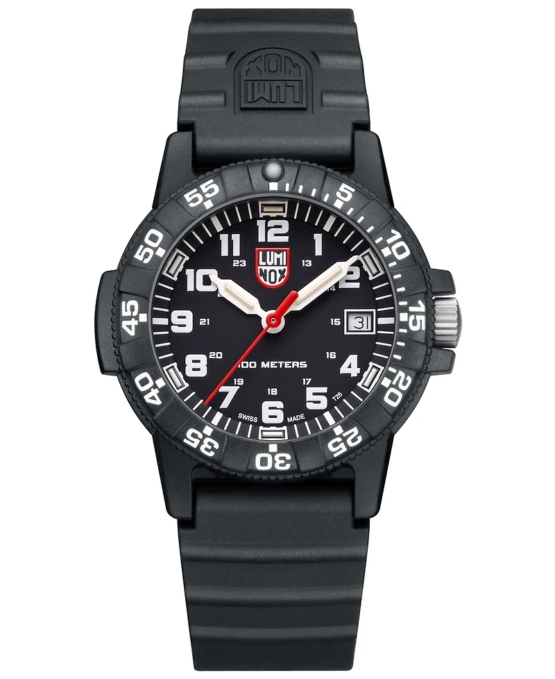 Luminox Women's Swiss Leatherback Sea Turtle Dive Black Rubber Strap Watch 39mm
