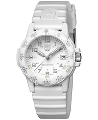 Luminox Unisex Swiss Leatherback Sea Turtle Dive White Rubber Strap Watch 39mm