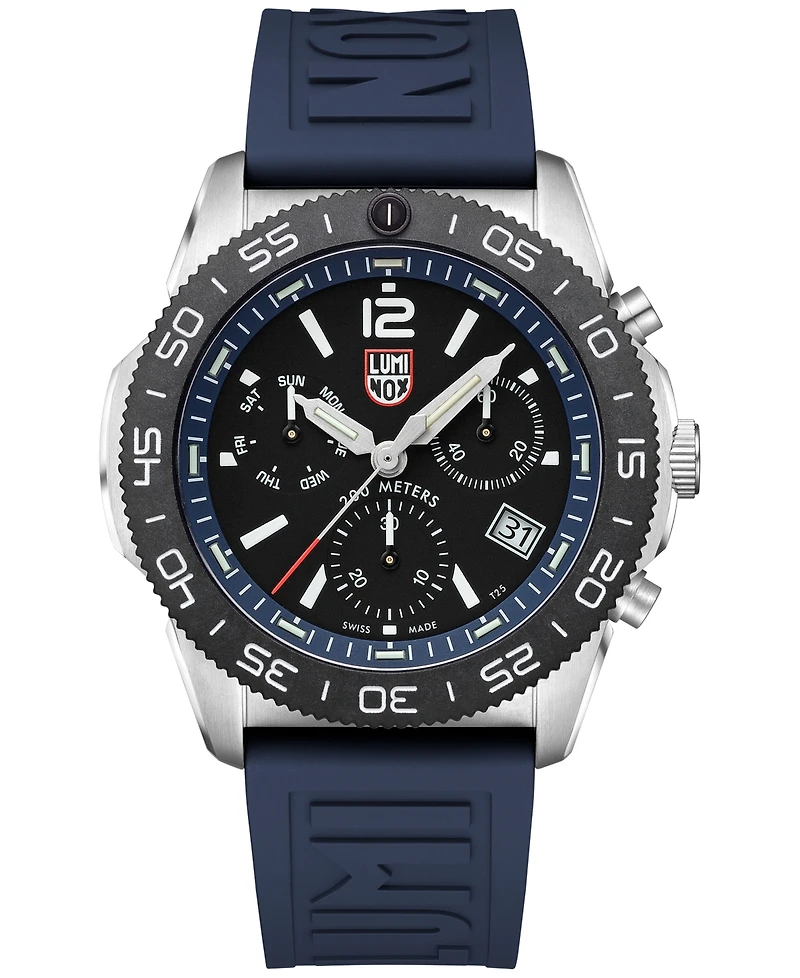 Luminox Men's Swiss Chronograph Pacific Diver Blue Rubber Strap Watch 44mm
