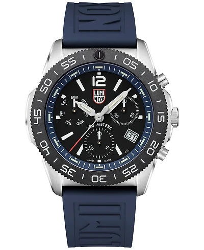 Luminox Men's Swiss Chronograph Pacific Diver Blue Rubber Strap Watch 44mm