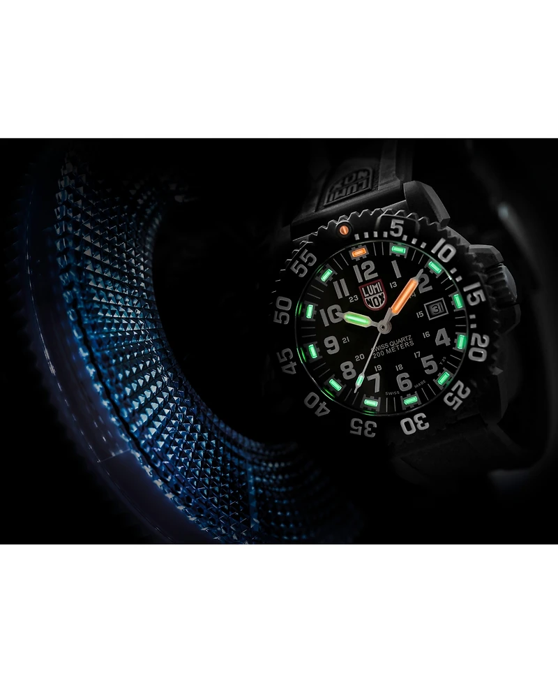 Luminox Men's Swiss Navy Seal ColorMark Black Rubber Strap Watch 44mm