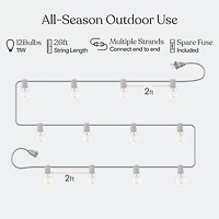 Ambience Pro 26 ft. Led Indoor/Outdoor Plug-In String Lights with Soft White Hue