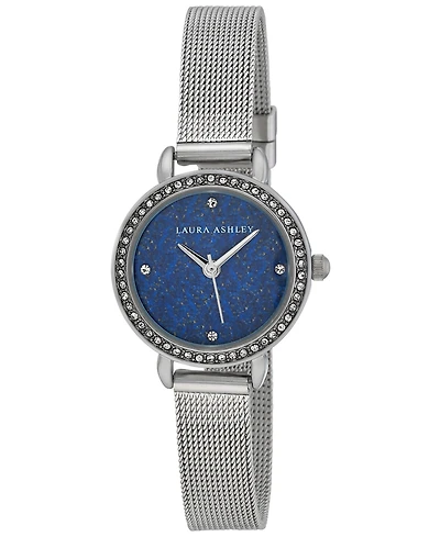 Laura Ashley Women's Gemstone Silver-Tone Alloy Bracelet Watch 26mm