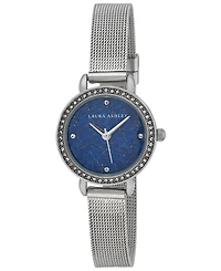 Laura Ashley Women's Gemstone Silver-Tone Alloy Bracelet Watch 26mm