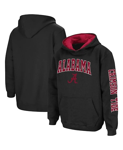 Youth Boys Colosseum Black Alabama Crimson Tide 2-Hit Team Pullover Hoodie