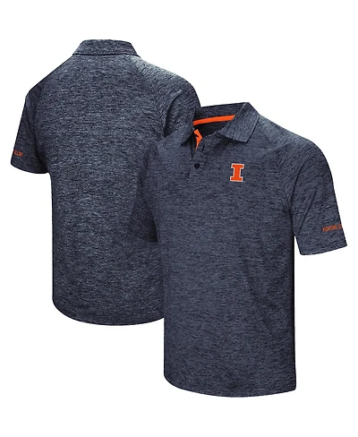 Men's Colosseum Navy Illinois Fighting Illini Down Swing Polo Shirt