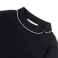 Hope & Henry Baby Girls Long Sleeve Ruffle Cuff Collar Sweater
