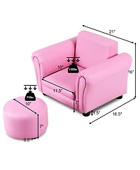 Costway Kids Sofa Armrest Chair Couch Children Toddler Birthday Gift