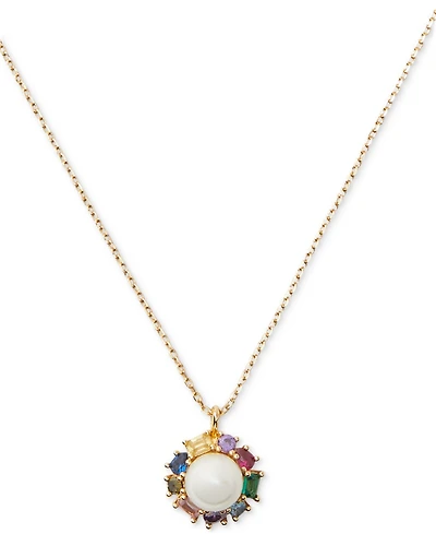Kate Spade New York Candy Shop Imitation Pearl Halo Pendant Necklace, 17" + 3" extender