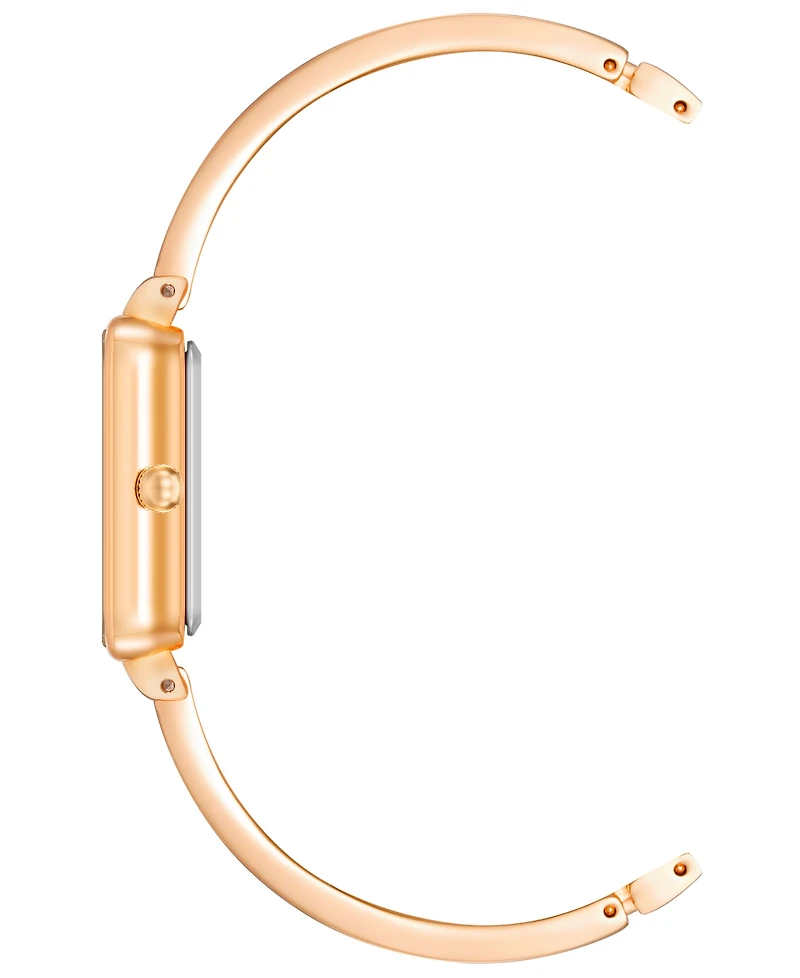 Anne Klein Women's Rose Gold-Tone Solid Bangle Watch, 22X27mm