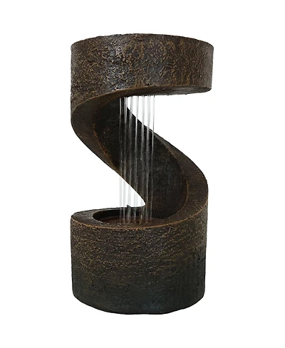 Indoor Contemporary Decorative Polyresin Winding Showers Tabletop Water Fountain with Led Lights - 13"