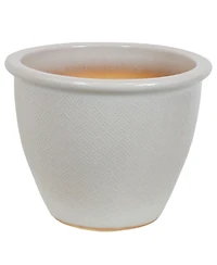 Indoor/Outdoor Ocean Villa Decorative Glazed Ceramic Planter for Greenery or Flowers - 15"