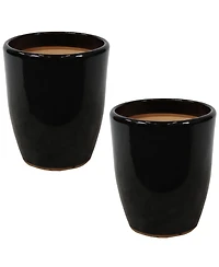Indoor/Outdoor Captivating Vista Decorative Glazed Ceramic Planters for Greenery or Flowers - 11.5"