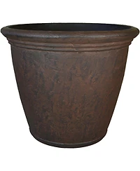 Anjelica 24" Double-Walled Polyresin Outdoor Planter with Uv-Resistant Rust Finish