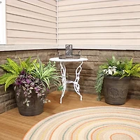 Arabella 19.5" Double-Walled Polyresin Outdoor Planter - Fade-Resistant Beige Finish - Set of 4