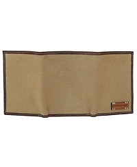 Lucky Brand Men's Canvas with Leather Trim Trifold Wallet