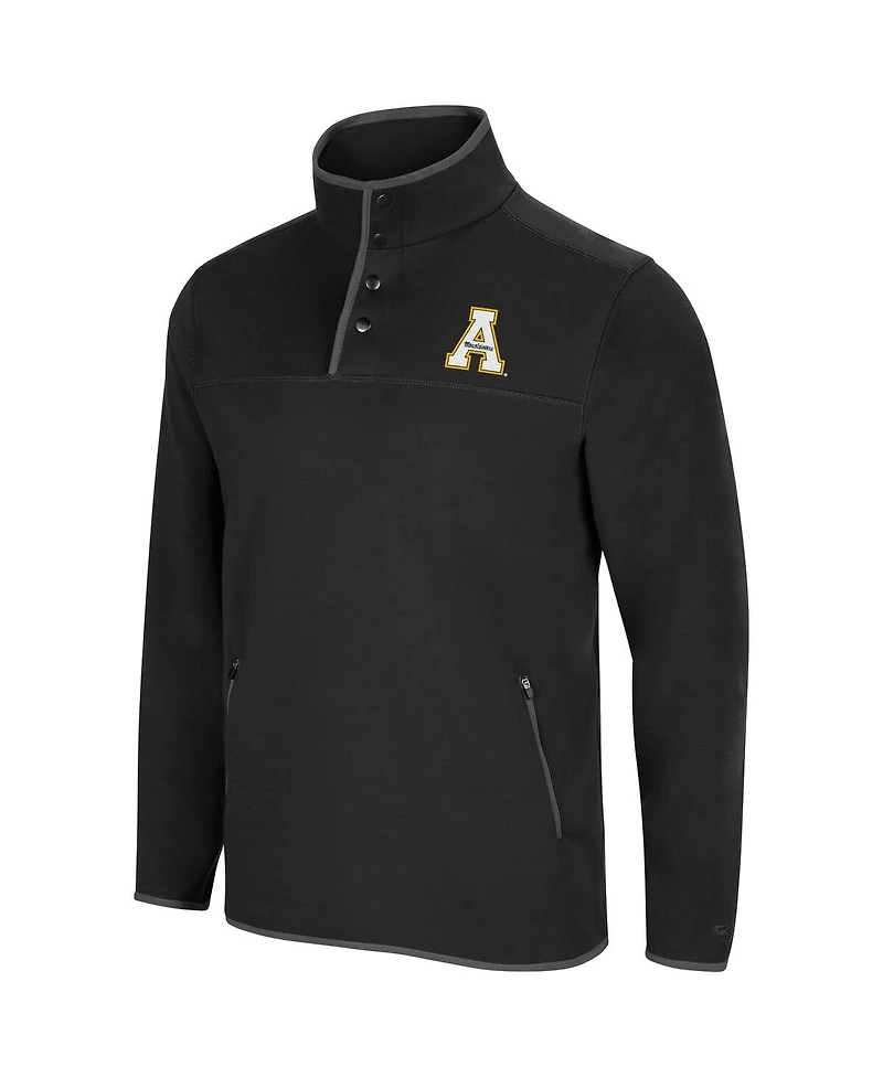 Men's Colosseum Black Appalachian State Mountaineers Rebound Snap Pullover Jacket