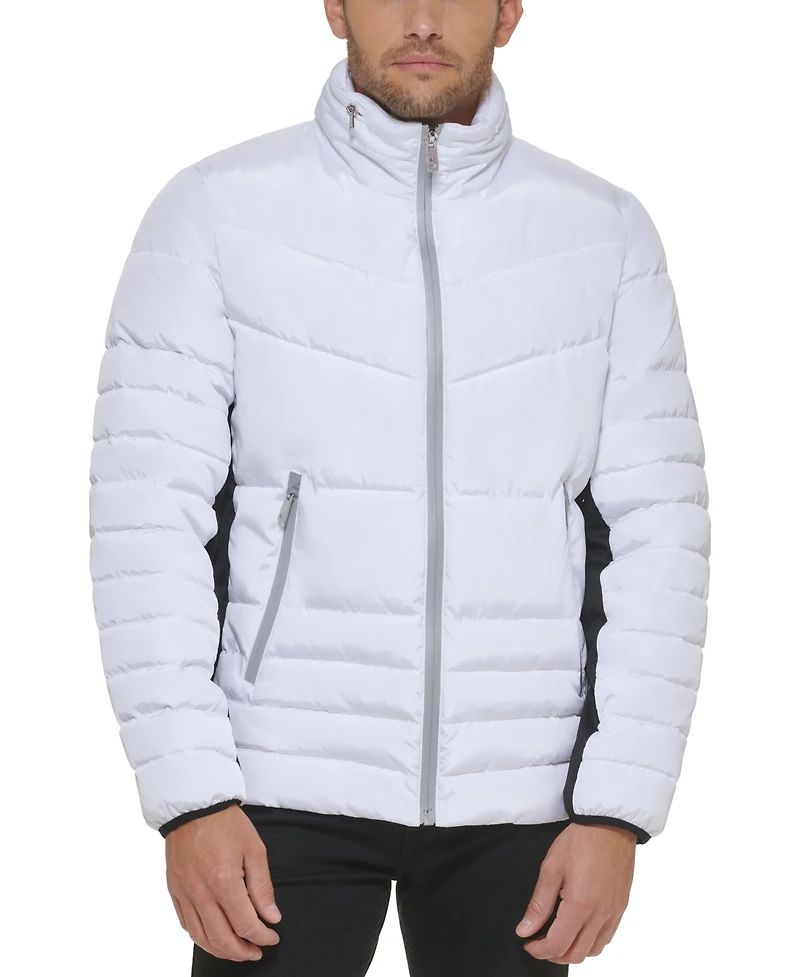 Kenneth Cole Men's Mixed Quilted Puffer Jacket