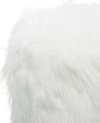 Rosemary Lane Polyester Stool with Faux Fur, 19" x 19" x 16"