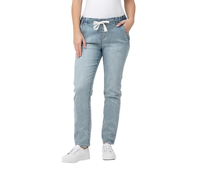 Maternity Denim Jogger Light Blue