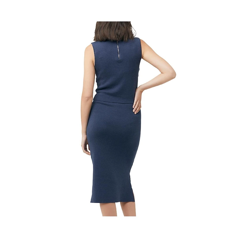 Ripe Maternity Layered Knit Sleeveless Nursing Dress Ink