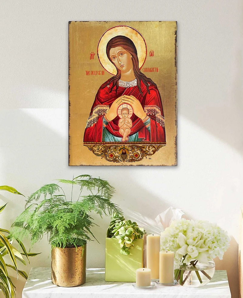 Designocracy Blessed Virgin Mary Life Giving Icon 8" x 6"
