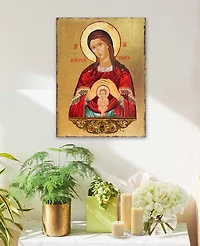 Designocracy Blessed Virgin Mary Life Giving Icon 8" x 6"