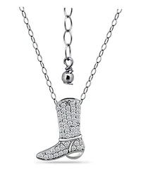 Giani Bernini Cubic Zirconia Pave Cowboy Boot Necklace in Sterling Silver