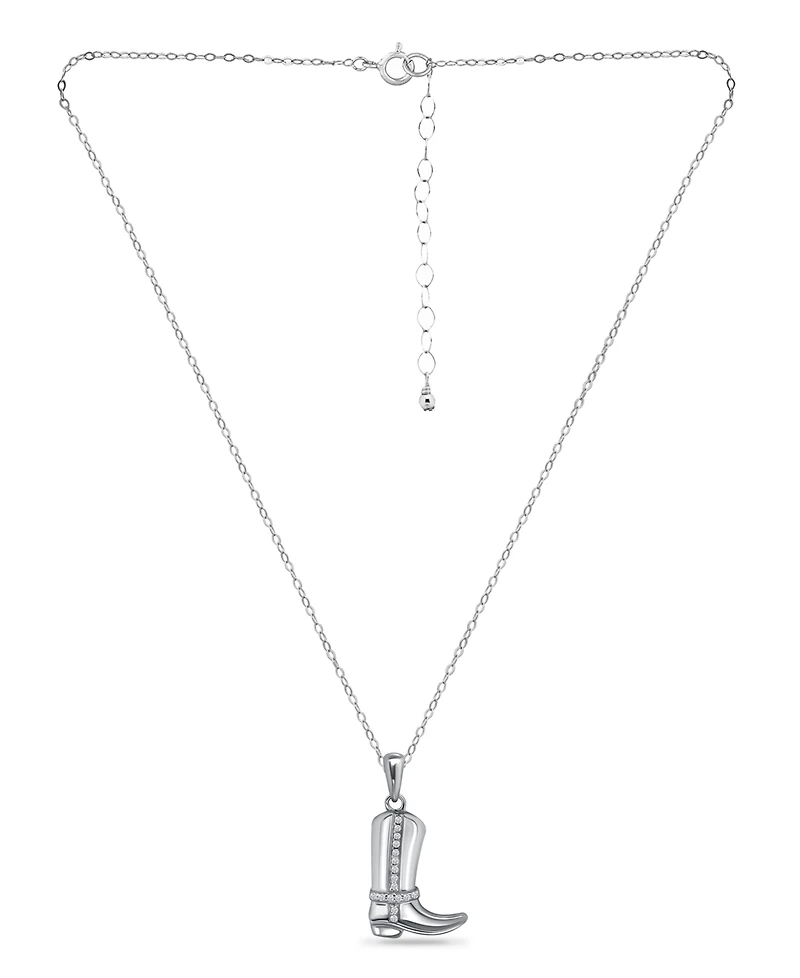 Giani Bernini Cubic Zirconia Cowboy Boot Pendant in Sterling Silver