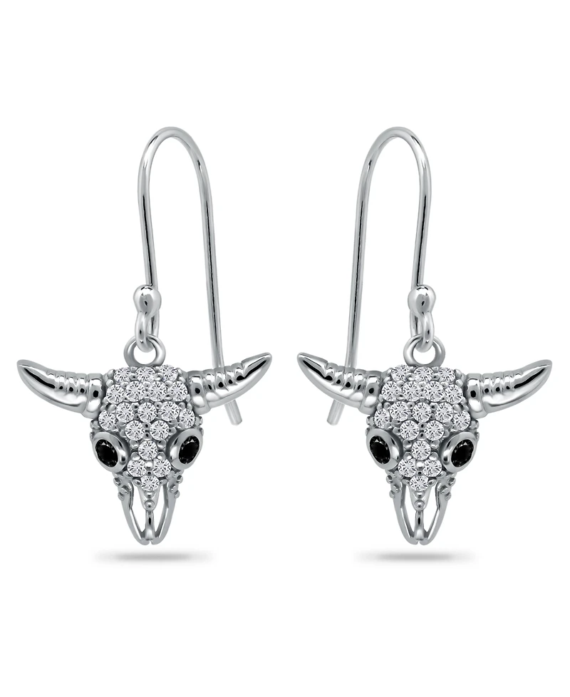 Giani Bernini Cubic Zirconia Pave Steer Head Drop Earrings in Sterling Silver