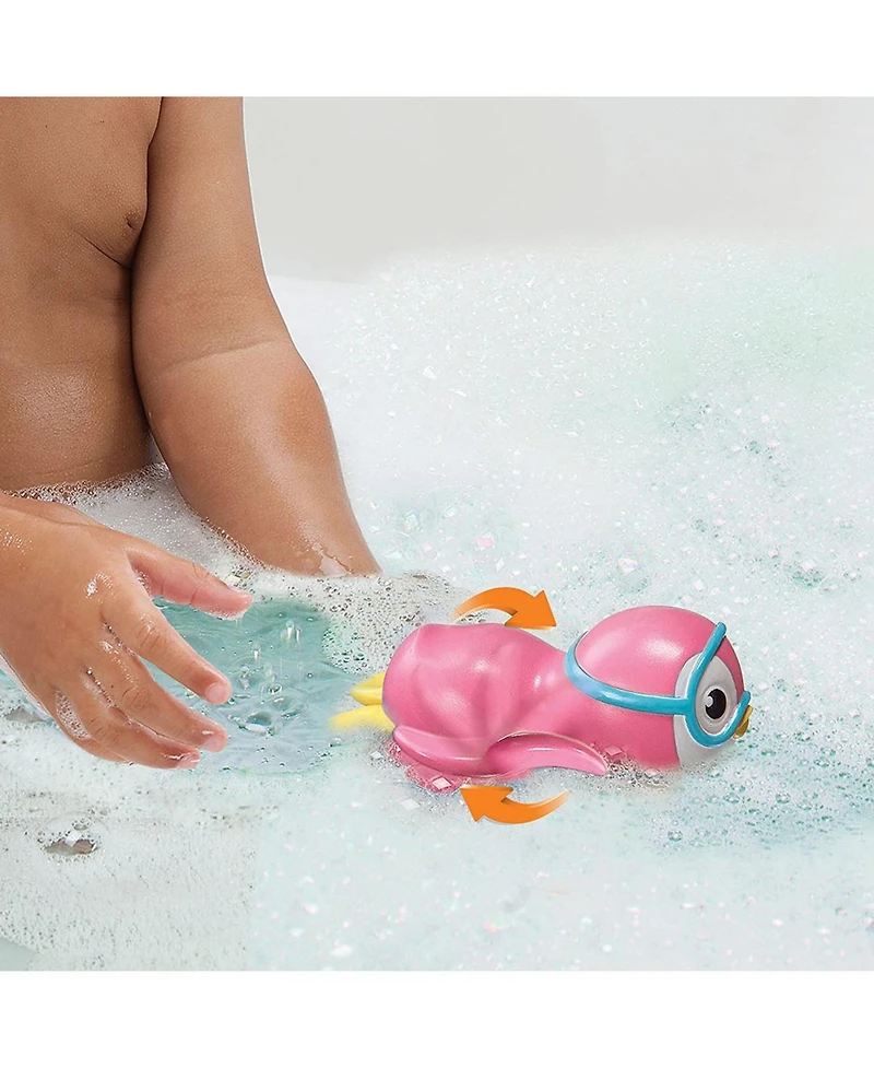Munchkin Toddler Wind Up Swimming Penguin Baby Bath Toy, Pink