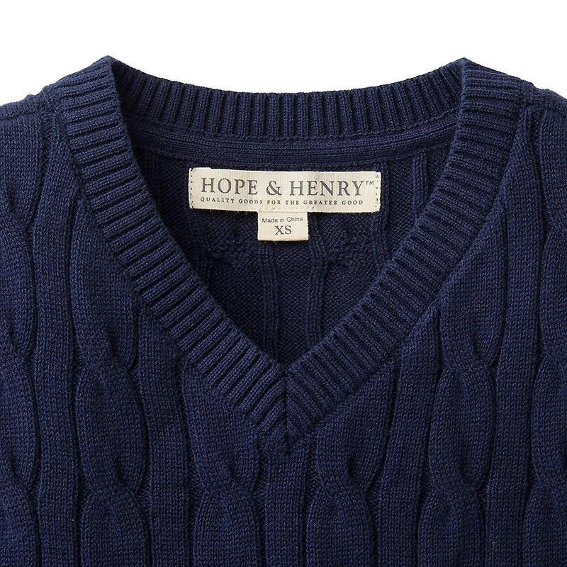 Hope & Henry Baby Boys V-Neck Cable Sweater Vest