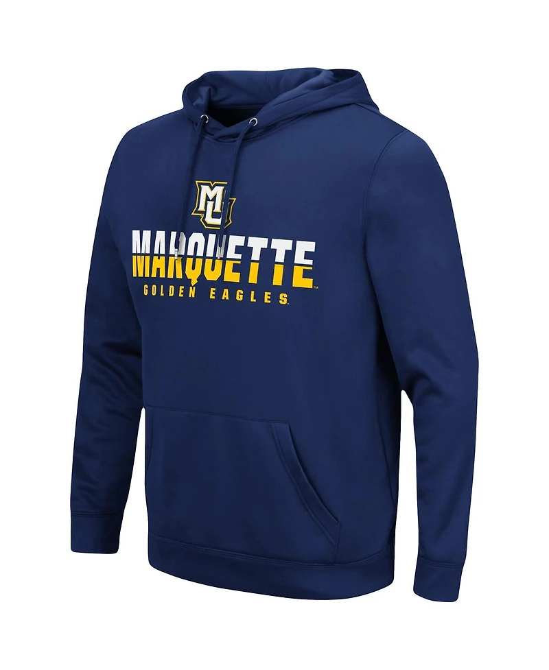 Men's Colosseum Navy Marquette Golden Eagles Lantern Pullover Hoodie