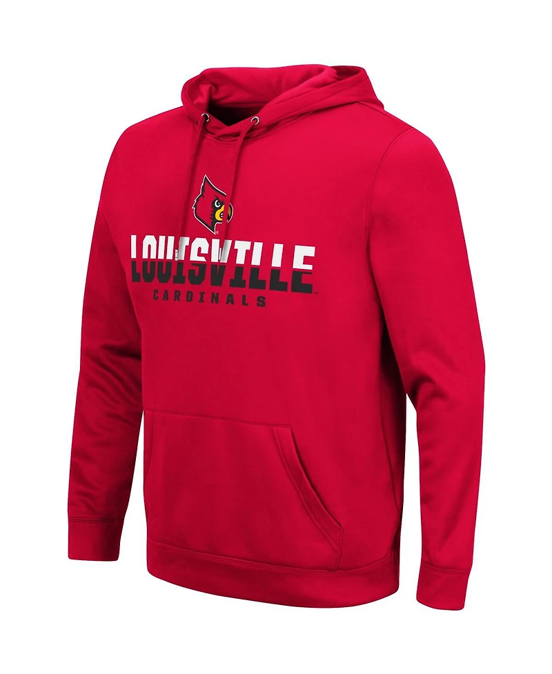 Men's Colosseum Red Louisville Cardinals Lantern Pullover Hoodie