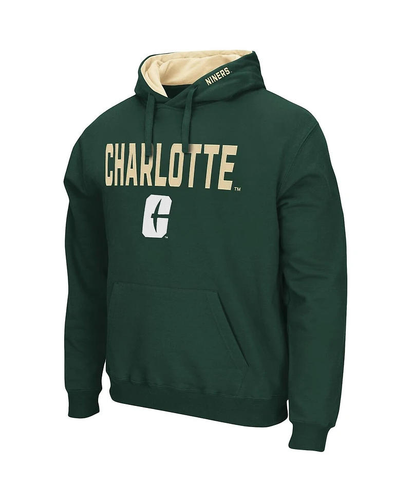 Men's Colosseum Charlotte 49ers Arch and Logo Pullover Hoodie