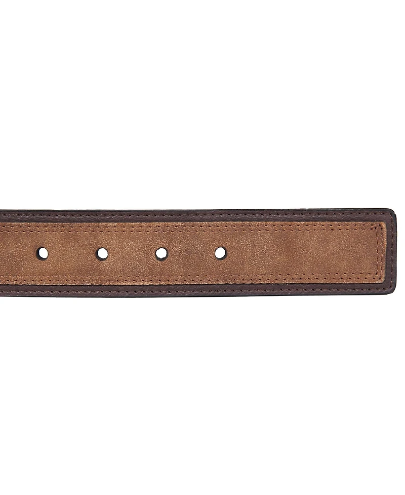 Nautica Men's Casual Leather Belt with Suede Overlay