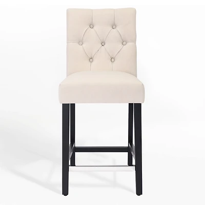 WestinTrends 24" Linen Fabric Tufted Counter Stool