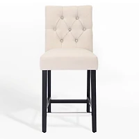 WestinTrends 24" Linen Fabric Tufted Counter Stool