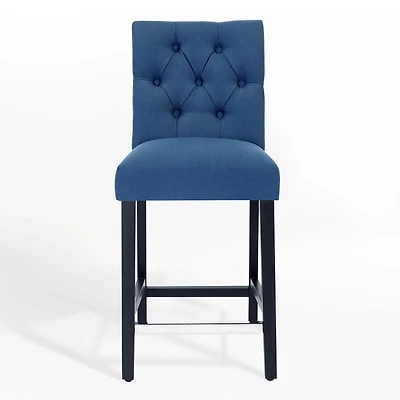 WestinTrends 24" Linen Fabric Tufted Counter Stool