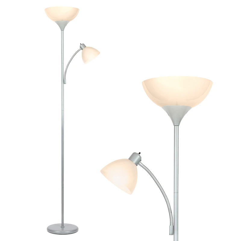 Sky Dome Plus 72" Led Torchiere Floor Lamp with 1 Reading Arm