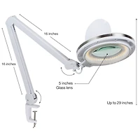 Brightech Lightview Pro 33 in. Dimmable Magnifying Led Desk Clamp Lamp (2.25X)