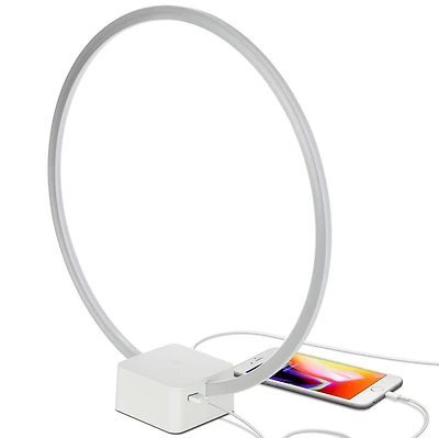Circle 15" Dimmable Modern Led Desk Lamp with Usb Port