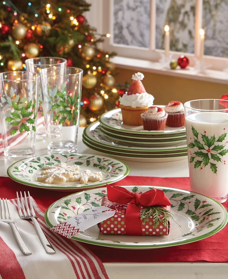 Lenox Holiday Melamine Dinner Plates, Set of 4