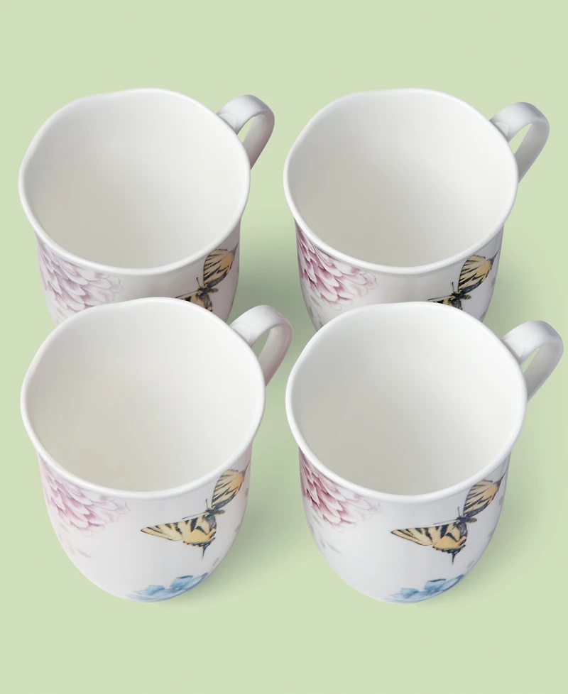 Lenox Butterfly Meadow Hydrangea Mugs, Set of 4