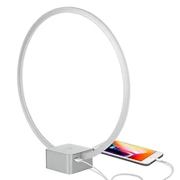 Circle 15" Dimmable Modern Led Desk Lamp with Usb Port