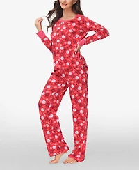 Ink+Ivy Women's Long Sleeve Sweat Top with Lounge Pant, Set of 2