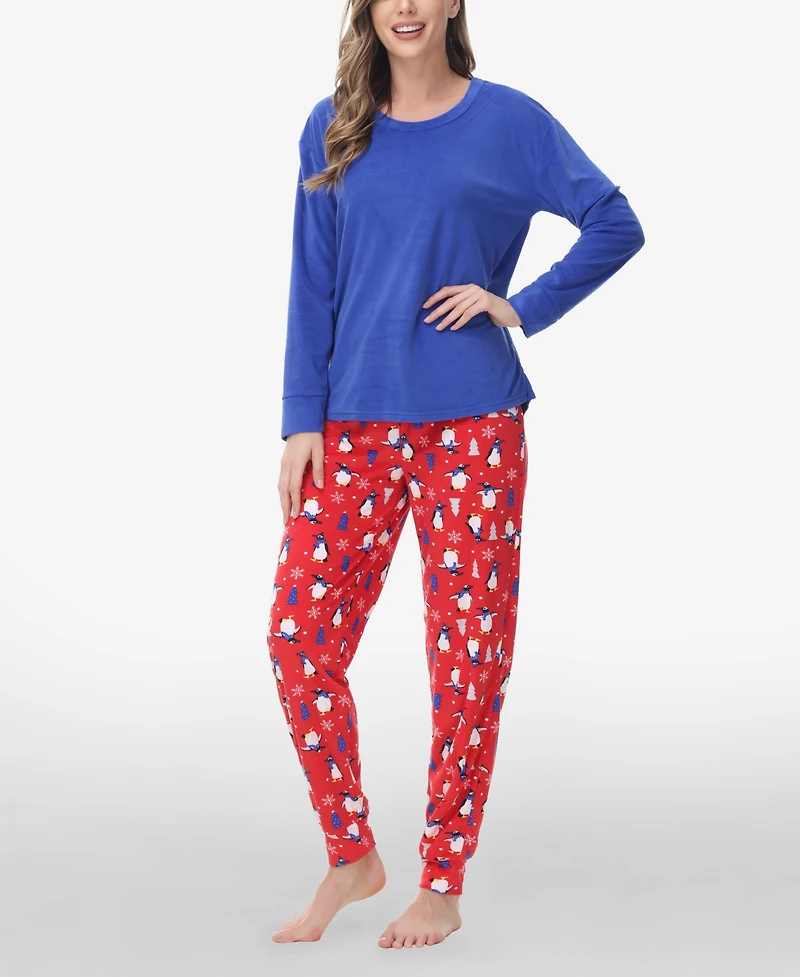Ink+Ivy Women's Long Sleeve Crew Top with Jogger, Set of 2